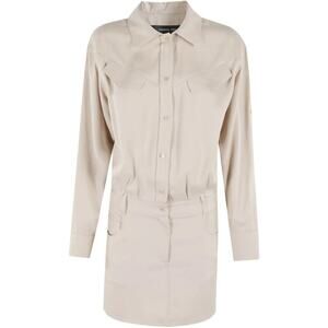 Federica Tosi Lyocell Tencel Mini Dress Safari Utility Shirt Sz 40 M/L Us 8